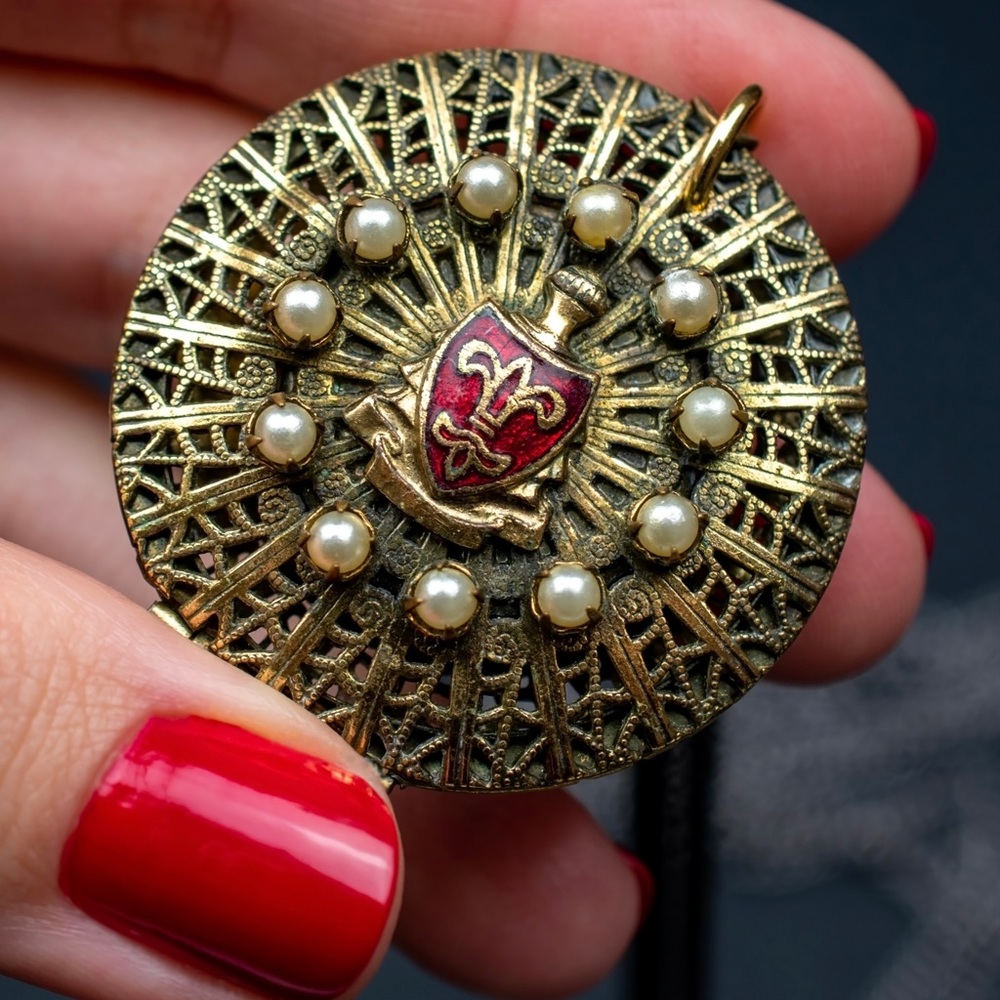 Vintage pocket watch rework pendant necklace, ooak upcycled handmade jewelry